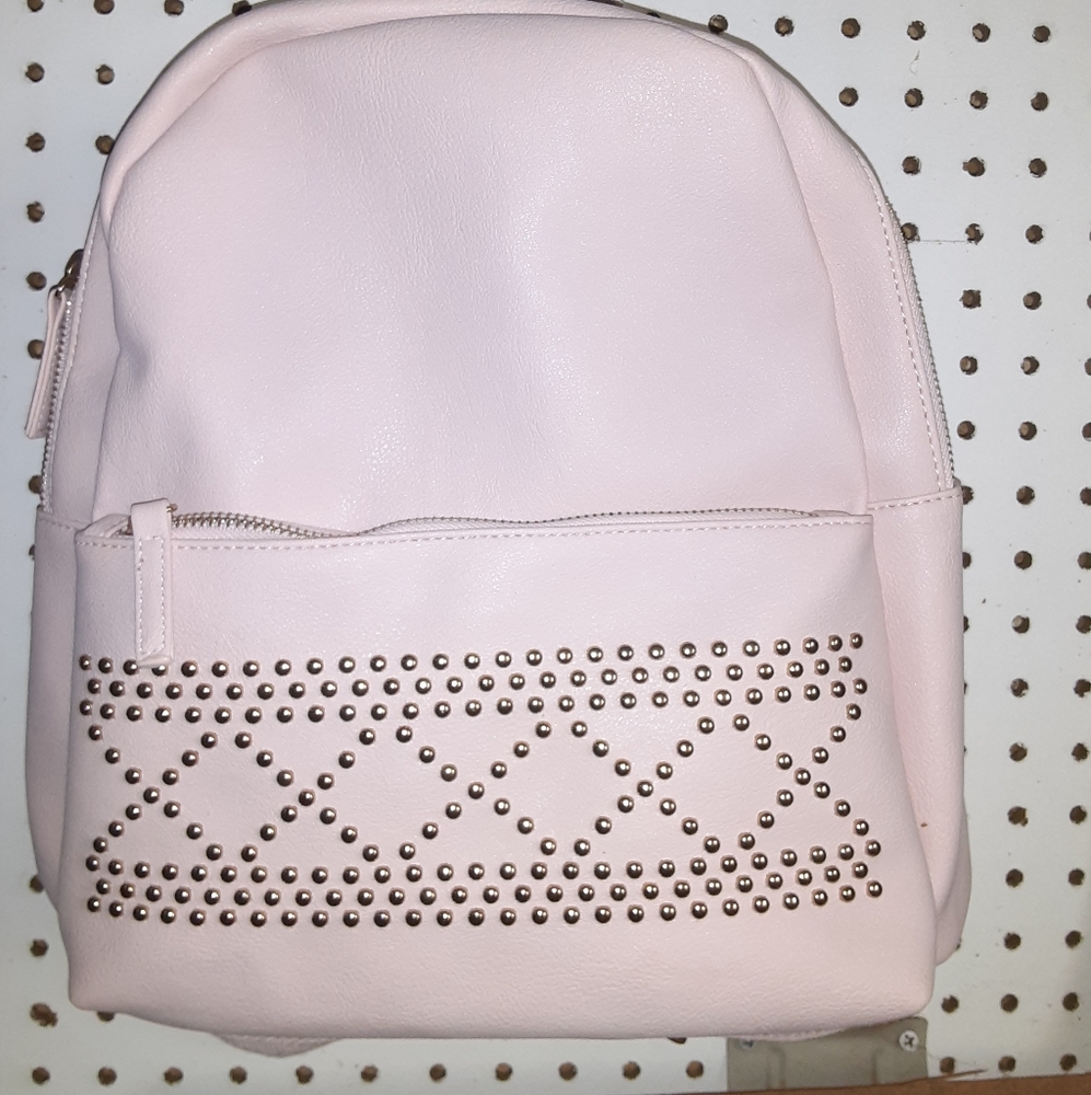 Pink beaded backpack purse
